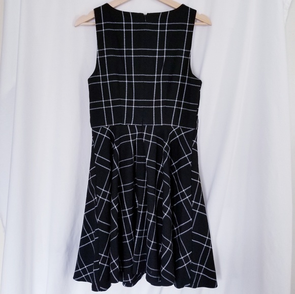 Elle Black Check Plaid Sleeveless Fit and Flare Dress - Picture 6 of 14